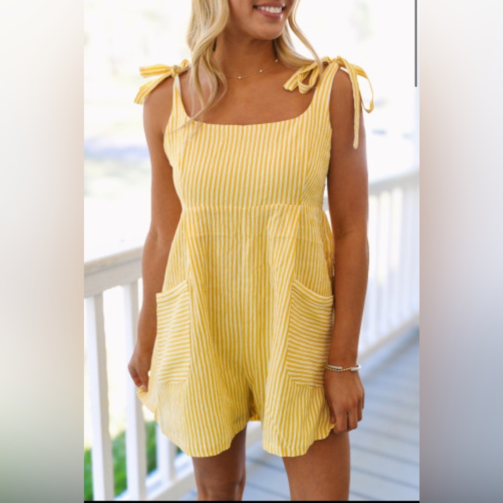 Yellow Striped Romper
